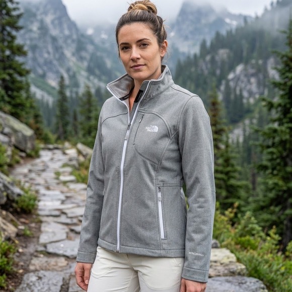 The North Face Jackets & Blazers - The North Face Womens Gray WindWall Apex Bionic Softshell Jacket Medium